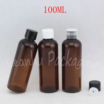 100 ml Smeđa boca sa navojnim poklopcem, 100 ml šampon / losion / Toner prazan kozmetički kontejner (50 kom. / lot)