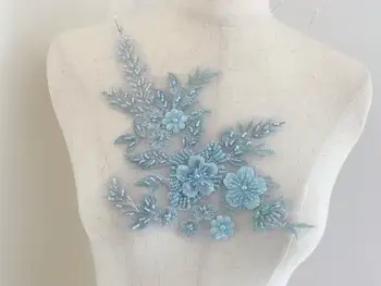 3D Cvijet Cvjetni Vez cvjetne čipke Oblog Završiti Za Večernji Suknje Odjeća Čipke Ovratnik Ukras Нашивка Šivaći Pribor