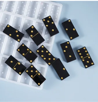 DIY Crystal Epoksidna Smola Domino Domino Set za Oblikovanje Kutija Za Pohranu Pai Gow Stolne Dekoracije Obrt Alata Za Izradu Nakita