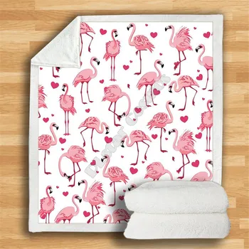 Flamingo Premium Флисовое Deka s 3D ispis Sherpa Deku na Krevet Tekstila za domaćinstvo
