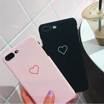 Jednostavnu jednobojnu Ljubav Srce Torbicu Za iPhone 6 7 8/Plus/X Par Torbica Silikonska Torbica Za Telefon Hot Veleprodaja Prodaja