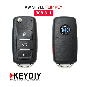 KEYDIY KD Univerzalni Flip-daljinski Ključ B-serija VW Tip 3 + 1 Gumb B08-3 + 1