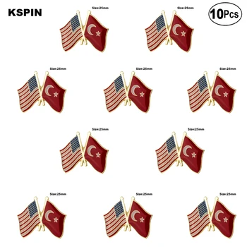 Kodovi sa Lapels SAD-u i Turskoj, zastava simbol, Broš, Igle, Dugmad, 10 kom., puno