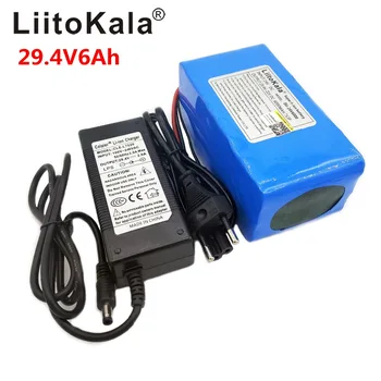 Litij-ionska baterija LiitoKala 24V 6Ah 7S3P 18650 29,4 V 6000mAh Za Električni Bicikl