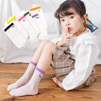 Ljetni tanke dječje čarape s voćem, kristalima, proljeće-jesen Prozračna čarape s riskirati, slatka je ultra-tanki dječje čarape