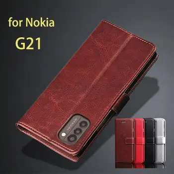 Luksuzna Kožna Torbica-Novčanik za Nokia G21 G 21 od Umjetne Kože, Flip Poklopac Telefona, Držač za Kartice, Torbica za Telefon, Poslovni Sjedalo, Torbica