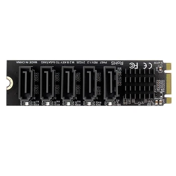 M. 2 NGFF B-Key Sata za SATA 3 5 Priključaka Kartica za proširenje 6 Gb/s Kartica za proširenje Chipset JMB585 Podrška za SSD i HDD