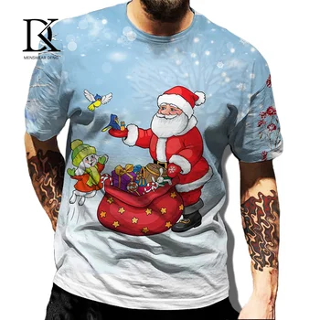 Moderna Božićna t-shirt s 3D ispis, muška i ženska casual majica s kratkim rukavima i okruglog izreza, majice, Velike veličine, muška odjeća S-6XL