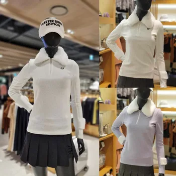 Novi kostim za golf Ženski top s odvojivim плюшевым igle na munje toplo dugi rukav jeseni i zime
