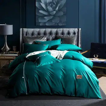 Novi luksuzni 100% pamuk Set posteljine gumb stil obrt Vez Egipatski jednobojnu Deka Krevetu/Posteljina Jastučnice