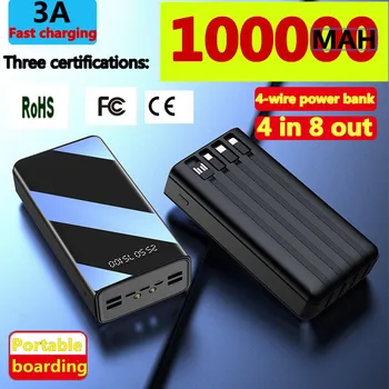 novi Power Bank 100000 mah TypeC Micro USB Brzo Punjenje Powerbank Led Zaslon Prijenosni Vanjski Punjač Za telefon, tableta
