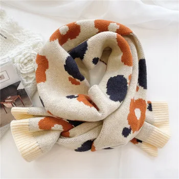 Novi stil pletene vune šal jesen zima 2022 godine japanski sitan cvijet vez ca topli šal s холодостойкой šalom