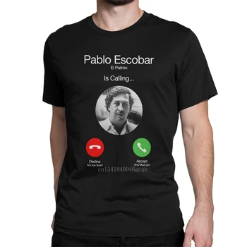 Pablo Escobar Zove Muška Majica Muška Droge Svakodnevne Majice Kratki Rukav Majice s Okruglog Izreza 100% Pamuk Grafička Odijevanje