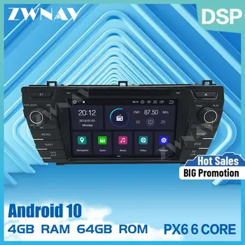 PX6 IPS 4 + 64 Android 10,0 Auto DVD Stereo Multimedijsku Multimedijski uređaj Za Toyota Corolla 2013-2016 Radio GPS Navi, Audio Video, stereo kartica