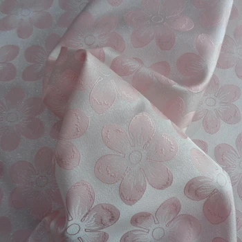 Ružičaste Cvjetne Žakard Tkanine Žica Silver Svila Pink Tanak Jacquard za Šivanje Haljine Dječje Presvlake Tkanina Na metar 100 * 140 cm