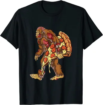 Snježni Čovjek Zombija, Noseći Pizzu Snježni Čovjek Halloween Kostim T-Shirt