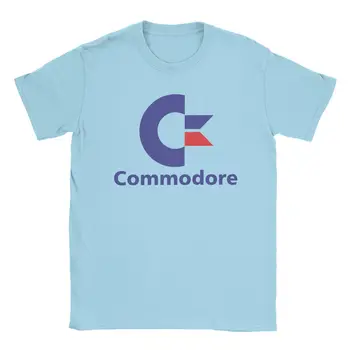 T-shirt s Logom Commodore za Muškarce, Fantastične Majice od Čistog Pamuka C64 Amiga Computer Geek Glupan, Majice Kratkih Rukava, Poklon za Rođendan, Odjeća