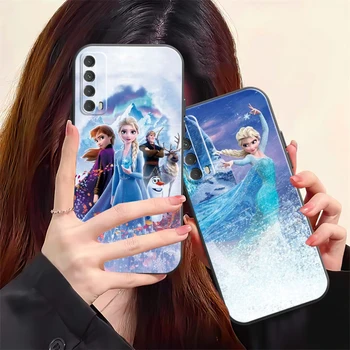 Torbica Za telefon Disney Frozen za Huawei Y7S Y9A Y6 2019 Y7P 2020 Y8S Y7 2019 Y9 2019, Crna Soft Stražnji Poklopac, Silikonska Torbica