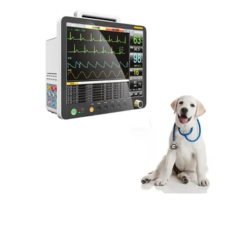 Veterinarska Životinja s 15-inčnim zaslonom visoke razlučivosti s многопараметрическим экранным prikaz EKG-Monitor Kućni Medicinski Monitor za kućne ljubimce