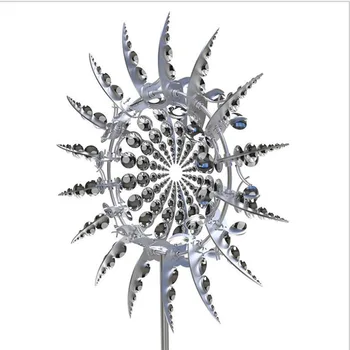 Vjetar skulptura Od Nehrđajućeg čelika vjetrenjača Biljka izravne prodaje Može se postaviti Drenažu Kreativna vanjske dekoracije