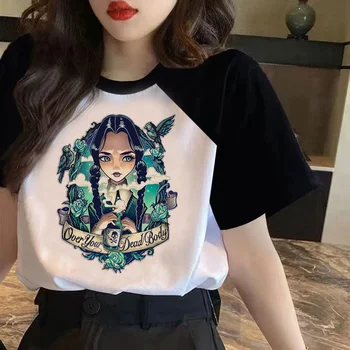 Wednesday Addams t-Shirt ženska Y2K majice za djevojčice vanjski dizajn japanske odijevanje