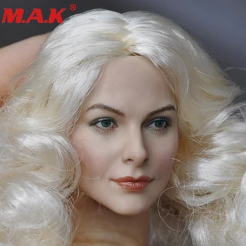 1:6 skala DIY glava kalup s bijelim kovrče kose figurica model CG CY ženska djevojka žena dama glava obojena kalup
