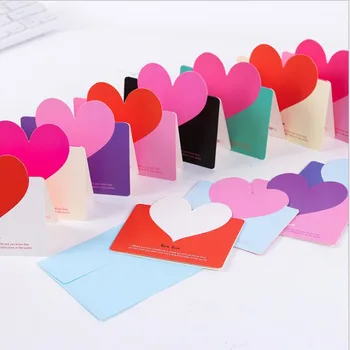 10 kom./lot Ulaz u obliku srca Poklon kartica Buket Ambalaža Za Pečenje čestitka za Valentinovo