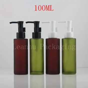 (12 kom./lot) Veleprodaja 100 ml Zelena / Crvena prazna Staklena boca, 100 ccm spremnik za pakiranje šampon /losion