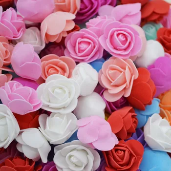 200 Kom 3,5 cm Mini PE Pjena Ruža Umjetni Cvijet Glave Za Zurke DIY Vijence Obrt Pribor za Vjenčanje Nakit Ručne izrade flor