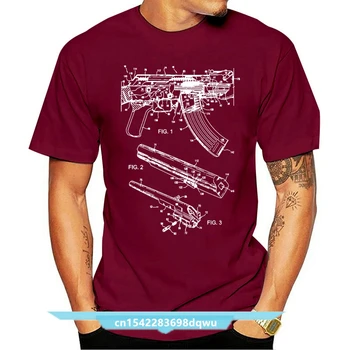 2021 Nova Casual Majica Kratkih rukava za Puške AK-47, t-Shirt s AK-47, t-Shirt s pištoljem, AK47, Vatreno oružje, Vojni Army Dar, Popularni Stil, Muška t-Shirt-