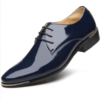 2022 Nove kvalitetne muške cipele od lakirane kože, bijele svadbene cipele, Veličina 38-48, Crne kožne Soft muške cipele od manekenske
