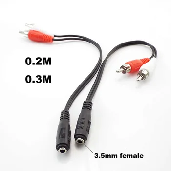 3,5 mm Stereo Audio kabel Ženski na 2RCA Muški Aux Audio kabel 2 RCA Y Adapter za DVD TV Videorekorder Na Pojačalo za Slušalice Priključak za slušalice