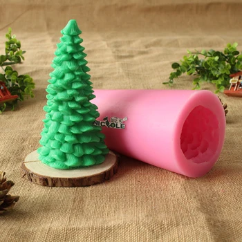 3D Bor Božićno Drvce Silikonska svijeća Kalup za Sapun Ručne Zanatske Smole Ukras Alat za Kalup