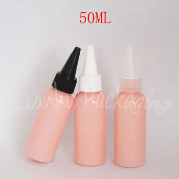 50 ml Pink okrugla boca na ramenu s prekrasno uređenog poklopcem za usta, 50 ccm pekmez / Gel za tuširanje, prazan Kozmetički kontejner