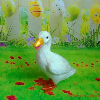 bijela simulacijski igračka-patka od polietilena i krzna, slatka model patke, dar oko 14x19x28 cm 243