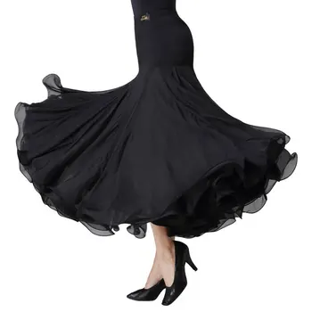 DOUBL nova bujna, elegantna suknja za ballroom ples, duga haljina za valcera, suknja za tango, popularna odjeća za ples, večernja zabava, crna