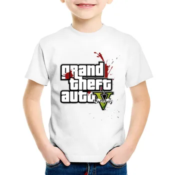 Grand Theft Auto (GTA Igra, Dječji Modni majice sa logom, Dječje Ljetna majica, Svakodnevne Vrhovima za dječake i djevojčice, Dječje odjeće, oHKP341
