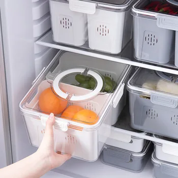 Kutija Za Skladištenje Proizvoda, Hladnjak, Prozirna Kutija za čuvanje Svježe Hrane, Radiouredaj Kutija Za Skladištenje Proizvoda, Kuhinjski Box za Odvod Voća i Povrća