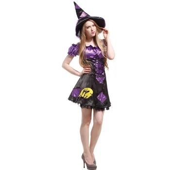 Ljubičasta je Gotička Odraslih Žena Vještica Cosplay Ženski Halloween Kostime Djelovanjem Karneval Purim parada Maskenbal Bar Rpg igre haljina