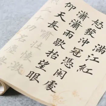 Ouyang Yingwu Prosječni Uobičajeni Scenarij Kaligrafija Primjerak Knjige Kineski Pjesme Srce Sutra Četkica Ručka Kopija Rižin Papir Kaligrafija Porculan