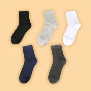 Pamučne Muške Čarape sa antibakterijskim dezodorans, 5 parova/lot, Tople čarape srednje dužine, Jesenje Poslovne Prozračna Čarape, Muške Besplatna Dostava, шоссет