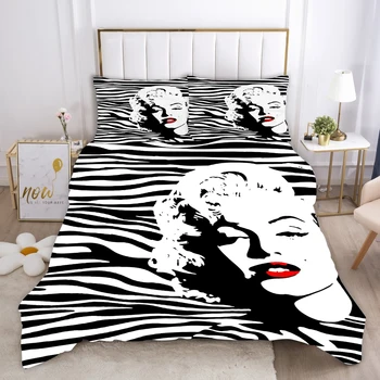 Set Posteljine SA 3D Ispis Marilyn Monroe, Deka, Komplet Posteljine, Prekrivača, Kućni Tekstil, Posteljina