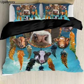 Upetstory Modni Deka s po cijeloj površini Catcher snova, Krava, 3 kom., komplet posteljine, Deka i jastučnicu, komplet posteljine u elegantnom