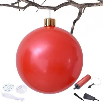 Vanjski Lit Božićni Napuhavanje loptu od 65 cm/25,6 cm, Božićne Napuhavanje balona, Svjetlosne Dekoracije, PVC, Gumene Božićne kuglice