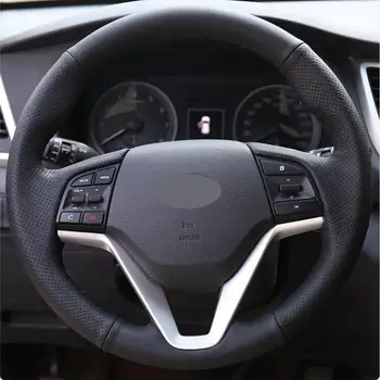 Za Hyundai Tucson 3 2015-2019 ručno Šivana Đonovi Crni Poklopac volana Automobila od Umjetne kože