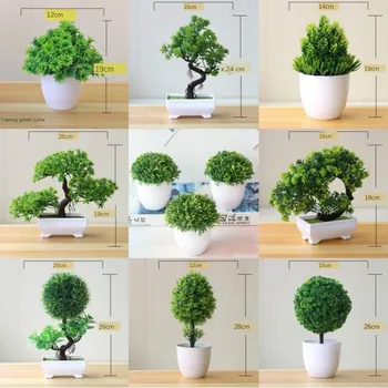Zelene Umjetne Biljke Bonsai Malo Drvo Sobnih Biljaka Imitacija Plastične Cvijeće Ukras U Saksiji Ukras Kuće Hotela Vrt